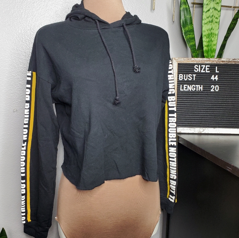 Trouble cropped hoodie